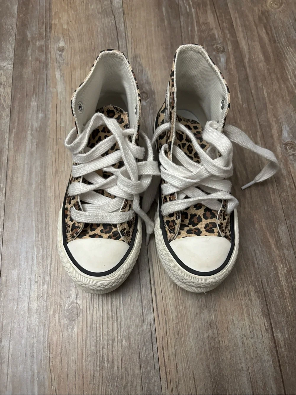 Converse Kids' Leopard-Print High Top Sneakers - Black & Tan